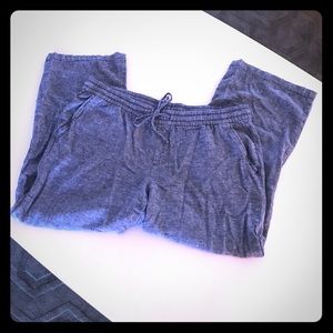 Chambray Linen Blend Drawstring Pants, Size XL